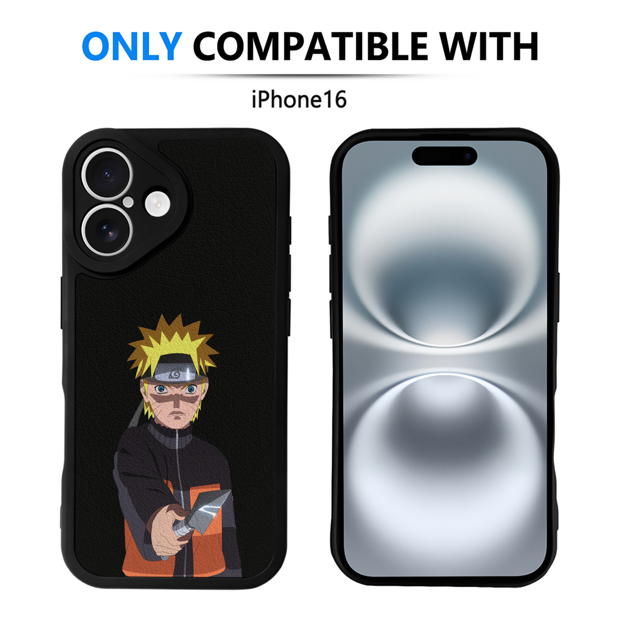 （画像用） NARUTO -ナルト- うずまき ナルト Uzumaki Naruto 【iPhone 16シリーズ対応】シリコンスマホケース（レザー調） 材質：シリコン